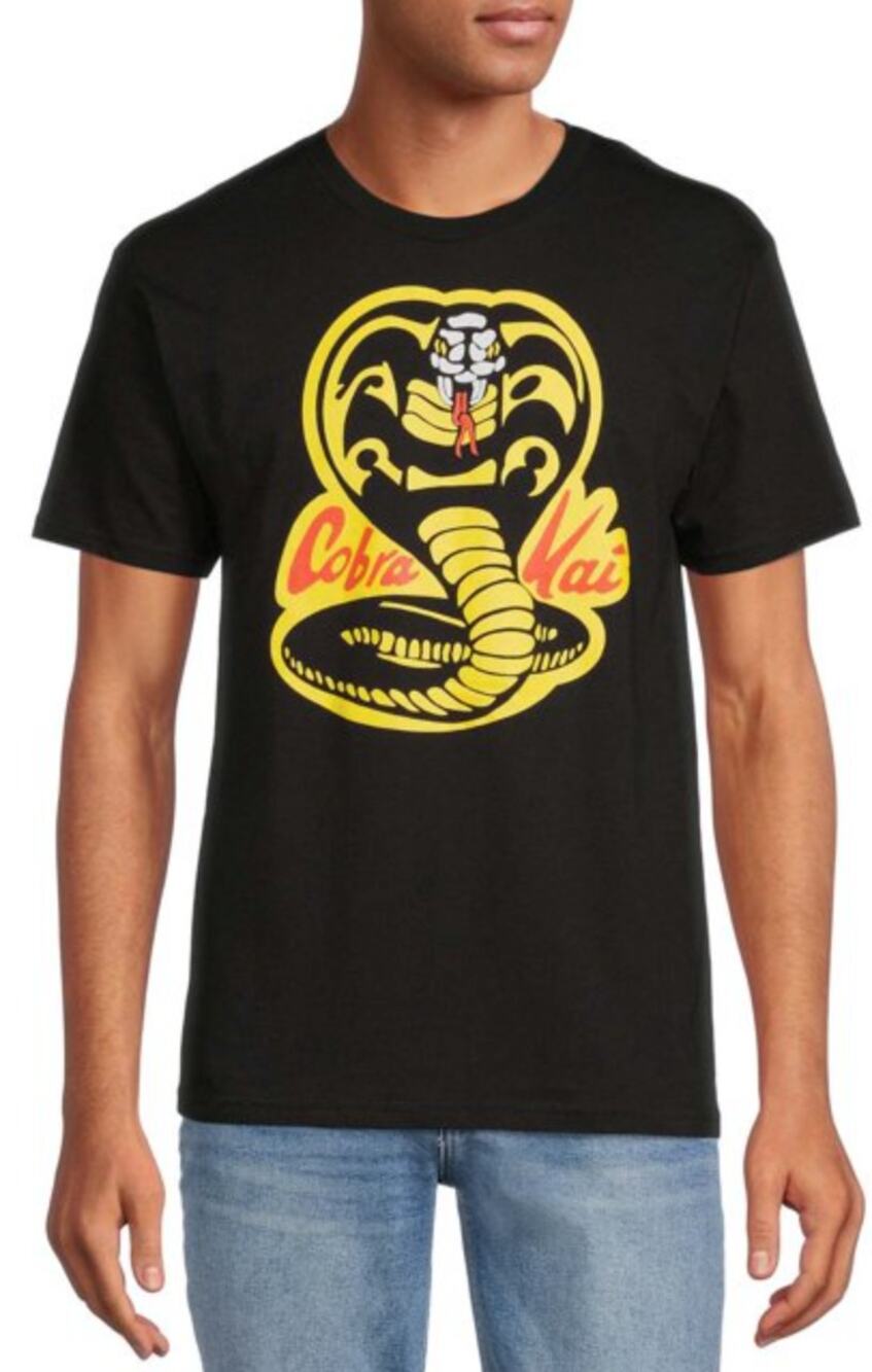 Cobra Kai Classic Logo Short Sleeves T-Shirt Men's Black XL Pull On Relaxed Fit